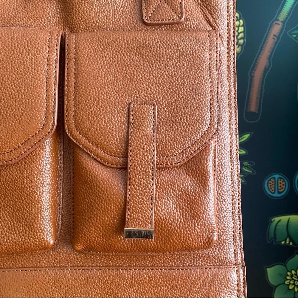 Erica Anneberg Pebbled Leather Messenger Satchel Tote Bag Purse - Picture 4 of 14